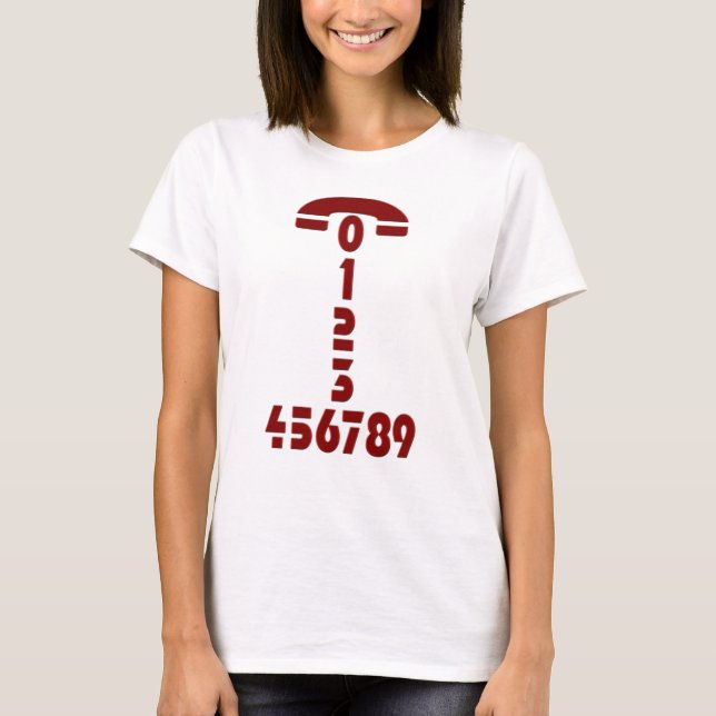 T-shirt número de telefone (Frente)
