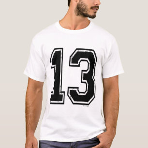 T-shirt Número do preto 13