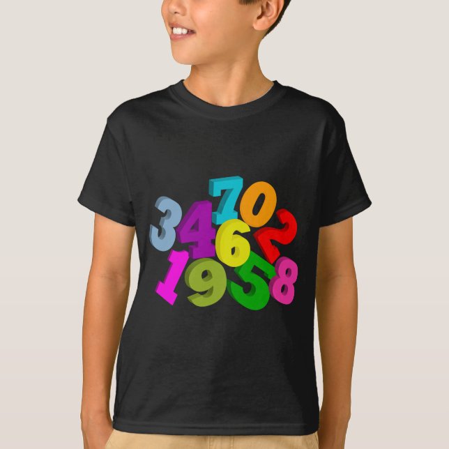T-shirt números da matemática na cor (Frente)