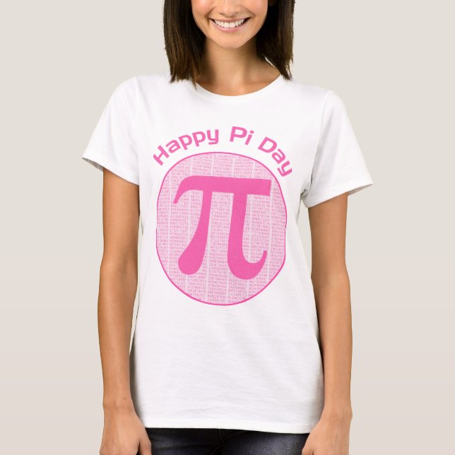T-shirt Números Felizes Pi-Day Rosa (Frente)
