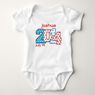 T-shirt Números grandes do nascer em 2014 azuis e V01