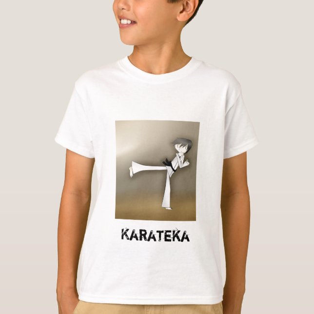 T-shirt Nunca dê acima o tshirt Karateka de Karate Kid (Frente)
