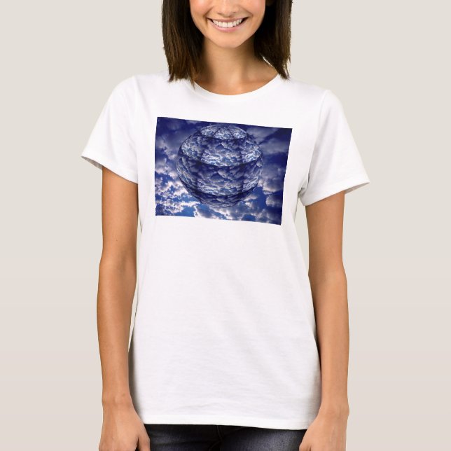 T-shirt Nuvem abstrata esfera 3D (Frente)