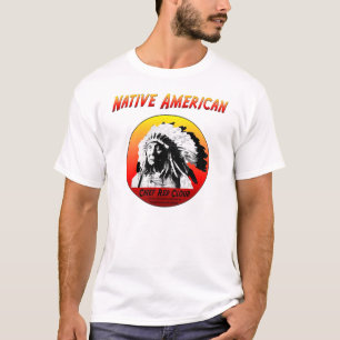 T-shirt Nuvem do vermelho do nativo americano w/Chief
