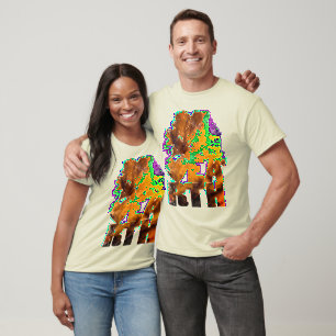 T-shirt Nuvens Leves - Dourado