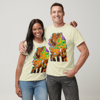 T-shirt Nuvens Leves - Dourado