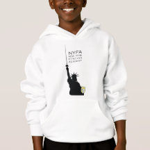 NY que cerca o Hoodie dos miúdos da estátua da