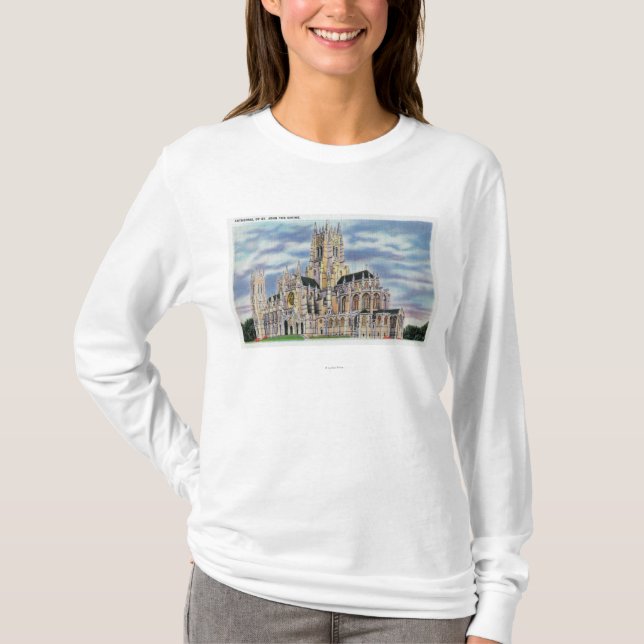 T-shirt NYC, YorkCathedral novo de St John o divino (Frente)