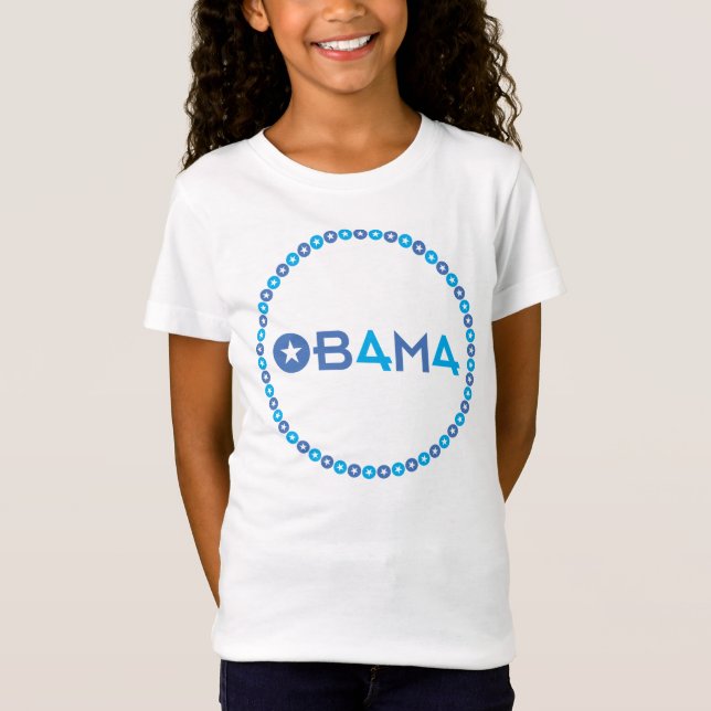 T-shirt O 44o presidente, Barack Obama, 50 estrelas azuis (Frente)