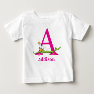 T-shirt O ABC do Dr. Seuss: Letra A - Rosa Adicione seu