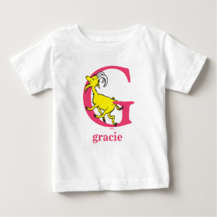 T-shirt O ABC do Dr. Seuss: Letra G - Rosa Adicione Seu N