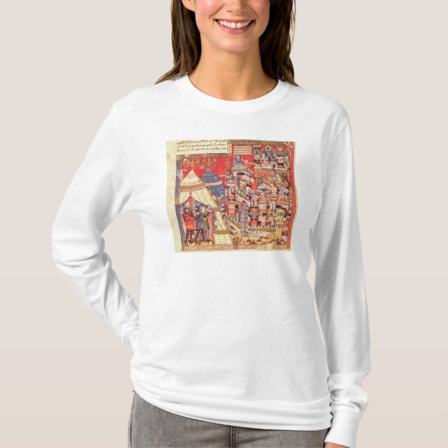 T-shirt O acampamento grego e a cidade de Troy (Frente)