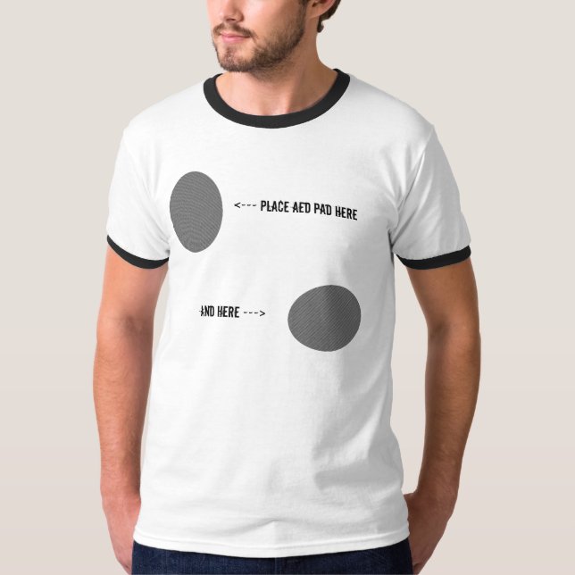 T-shirt O AED acolchoa o lugar (Frente)
