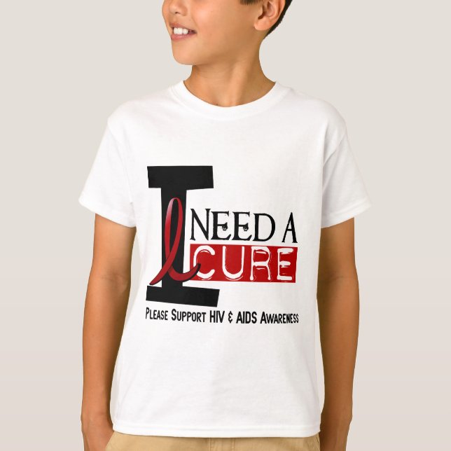 T-SHIRT O AIDS/HIV EU PRECISO UMA CURA 1 (Frente)