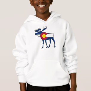 T-shirt O alce da bandeira de Colorado caçoa o hoodie