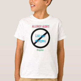 T-shirt O alerta personalizado da alergia de comida não