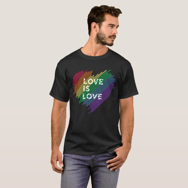 T-shirt O amor é arco-íris do amor (Frente Completa)