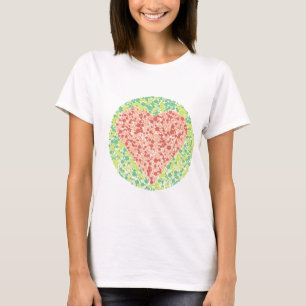 T-shirt O amor é cego - teste Colourblind do coração