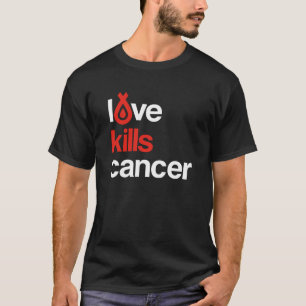 T-shirt O amor mata o cancer - o T dos homens