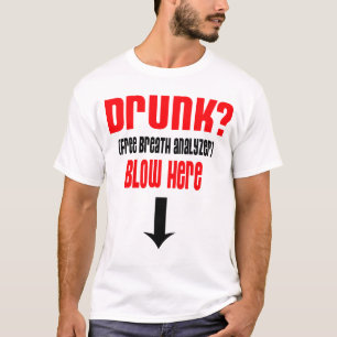 T-shirt O analisador livre da respiração do bebado, fund