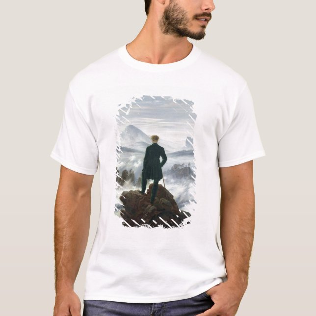 T-shirt O andarilho acima do mar da névoa, 1818 (Frente)
