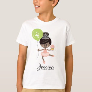 T-shirt O aniversário da bailarina caçoa o afro-american