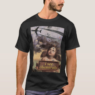 T-shirt O anjo em Madonna de Foligno considera chemtrails