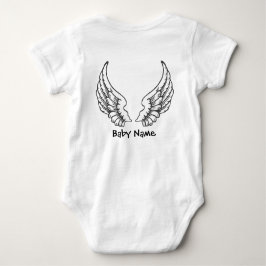 T-shirt O anjo voa o preto conhecido do Bodysuit do bebê