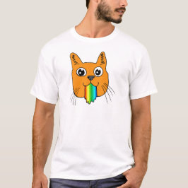 T-shirt O arco-íris Puke os desenhos animados do gato