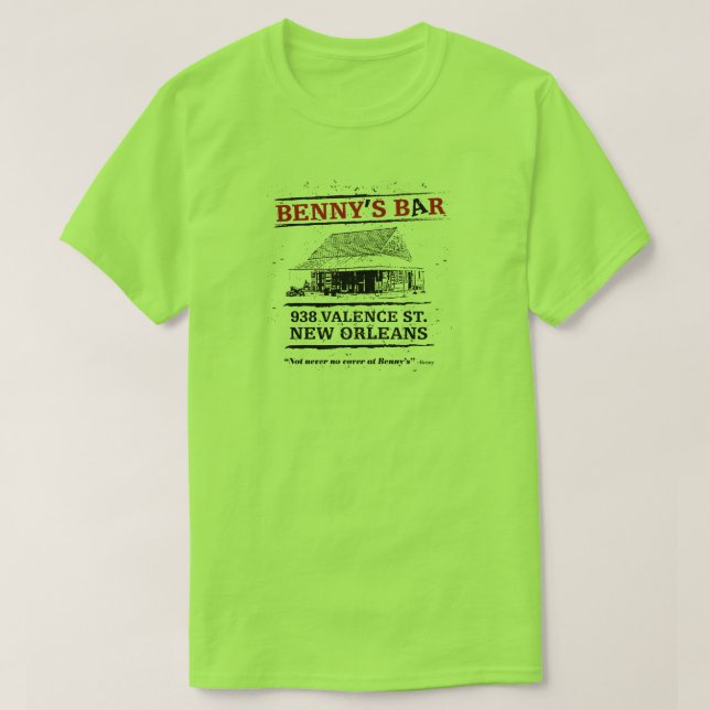 T-shirt O bar Nova Orleães de Benny (Frente do Design)