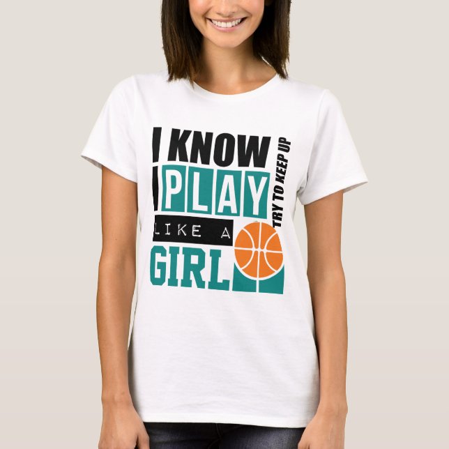 T-shirt O basquetebol do jogo gosta de uma menina (Frente)
