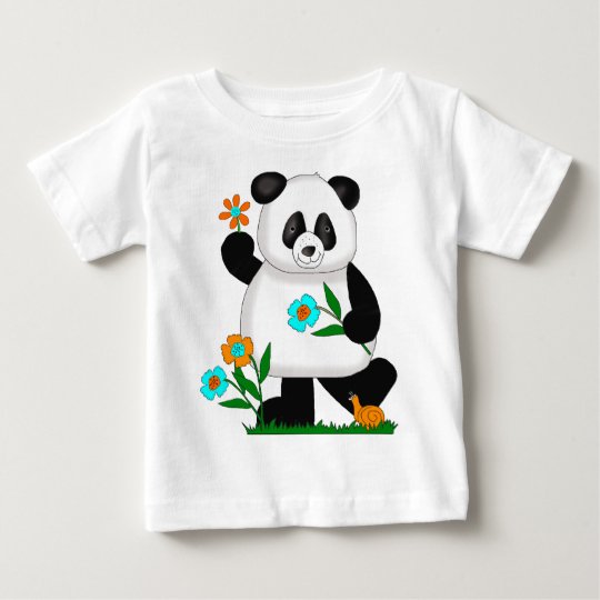 T Shirt O Bebe Cacoa A Panda Com Flores 2 Zazzle Portugal