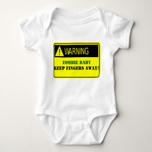 T-SHIRT O BEBÊ DE WARNING-ZOMBIE MANTEM OS DEDOS AUSENTES