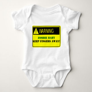 T-SHIRT O BEBÊ DE WARNING-ZOMBIE MANTEM OS DEDOS AUSENTES