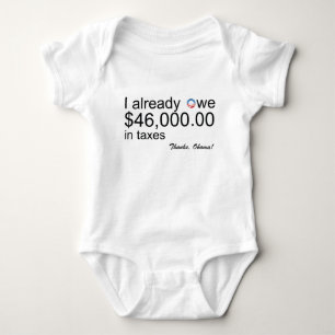 T-shirt O bebê deve $46k nos impostos