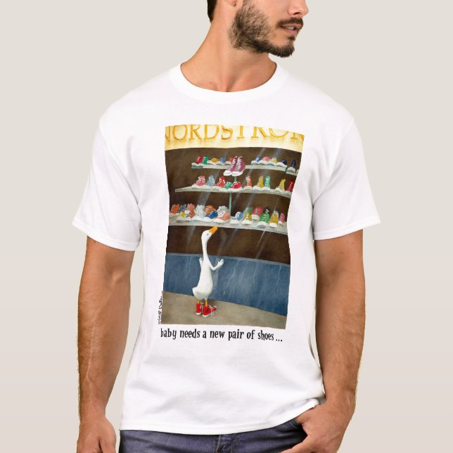 T-shirt O bebê precisa um par de sapatos novo… (Frente)