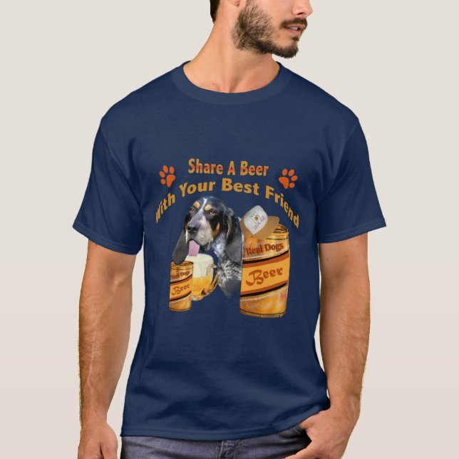 T-shirt O Bloodhound azul do tiquetaque compartilha de (Frente)
