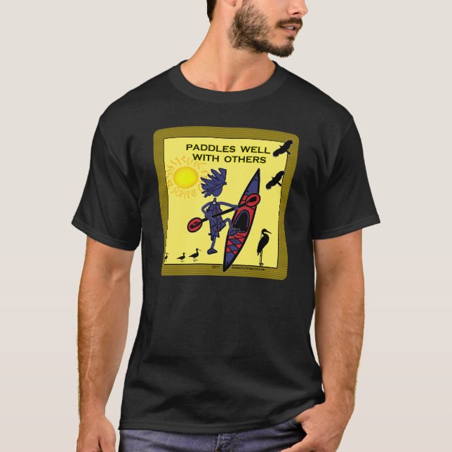T-shirt O caiaque rema bem com outro II (Frente)