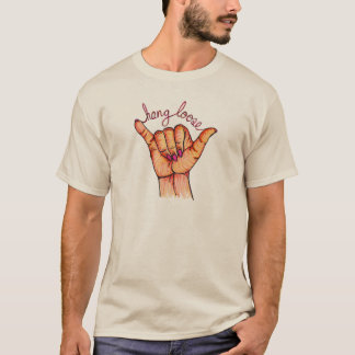 T-shirt O cair afrouxa a mão