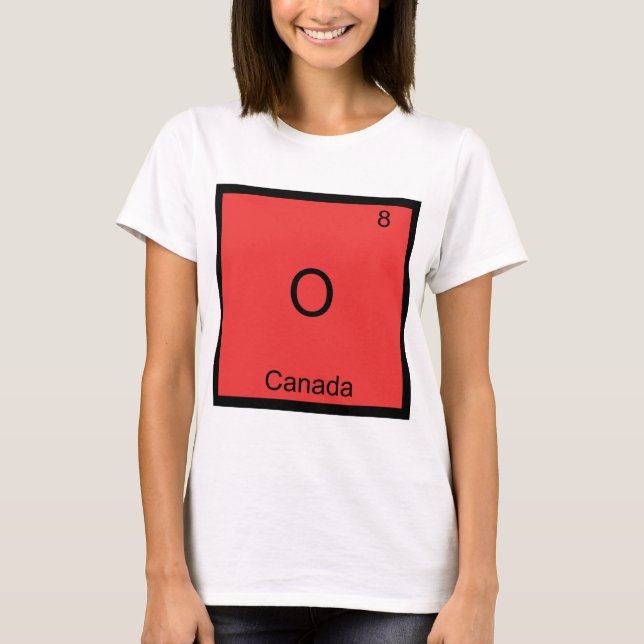 T-shirt O - Canadá Símbolo de Elemento de Química Divertid (Frente)