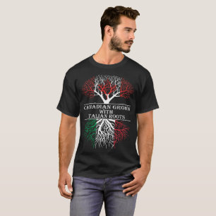 T-shirt O canadense crescido com italiano enraíza o Tshir