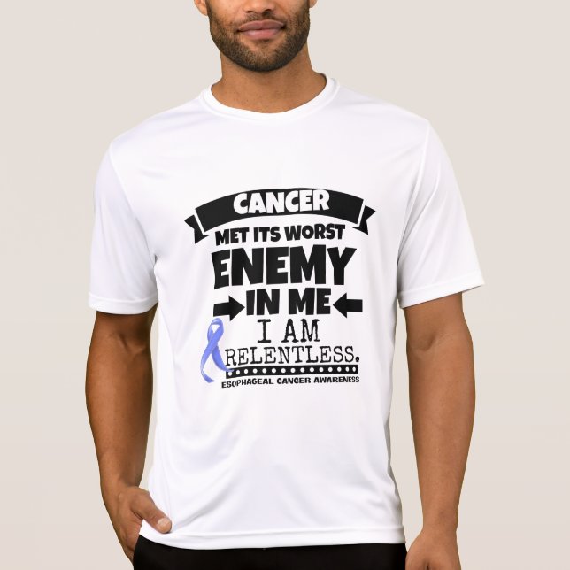 T-shirt O cancer esofágico encontrou seu inimigo mais mau (Frente)