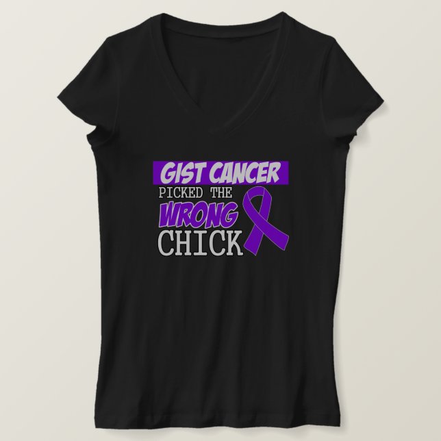 T-shirt O Cancer GIST Escolheu O Pintinho Errado (Frente do Design)