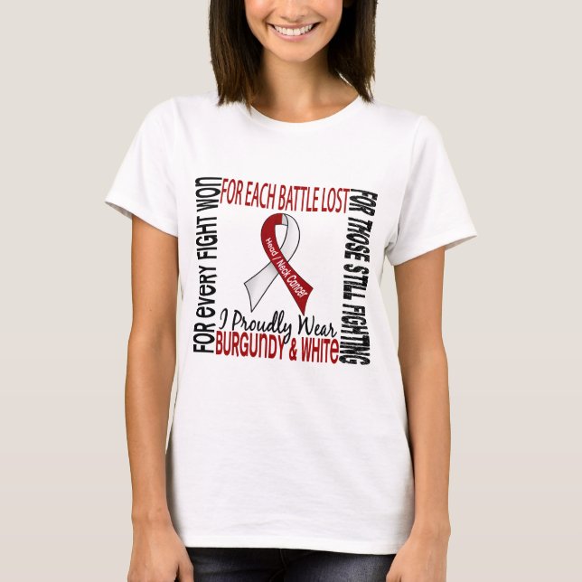 T-shirt O cancer principal e de pescoço eu visto orgulhosa (Frente)