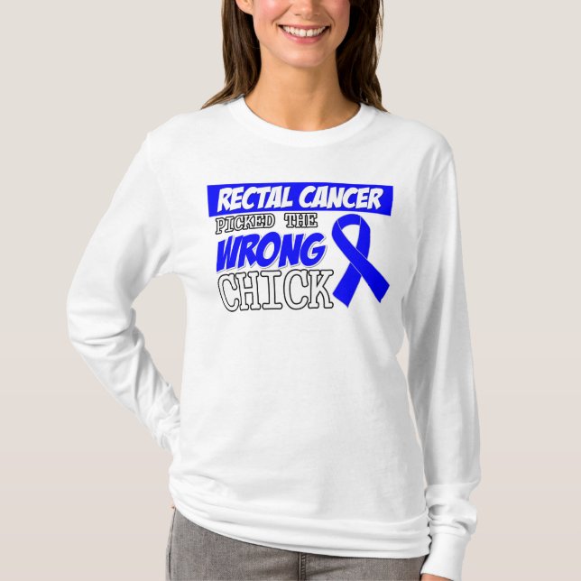 T-shirt O cancer retal escolheu o pintinho errado (Frente)
