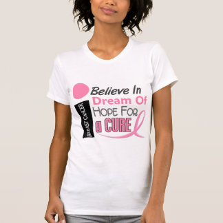 T-shirt O cancro da mama ACREDITA a ESPERANÇA IDEAL