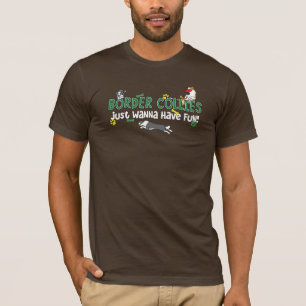 T-shirt O cão de border collie ostenta o T escuro