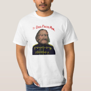 T-shirt O cão enfrentou o homem