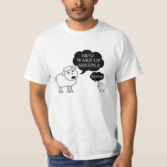 T-shirt O carneiro diz acorda Sheeple (Frente)