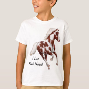 T-shirt O cavalo customizável da pintura de Overo caçoa 